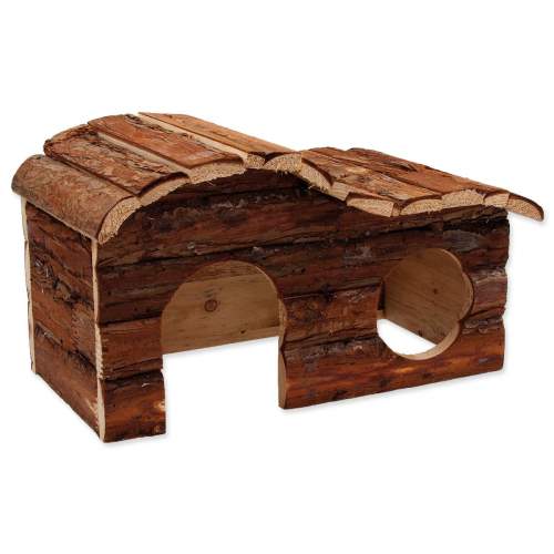 SMALL ANIMAL Domek kaskada dřevěný s kůrou 31 x 19 x 19 cm