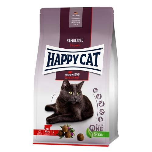 HAPPY CAT Sterilised Voralpen-Rind / Hovězí 10kg