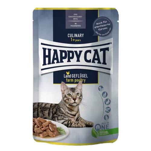 KOČKY Krmiva Kapsičky, vaničky Happy Cat Culinary Drůbež 85g