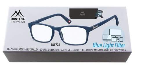 MONTANA EYEWEAR Brýle na počítač BLF BOX 73B BLUE s dioptrií +3,00