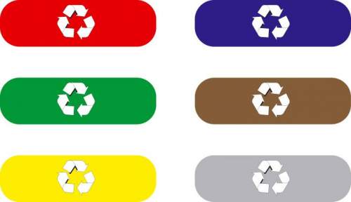 Lepící etikety pro rozlišení tříděného odpadu Caimu Brevetti Divido 429