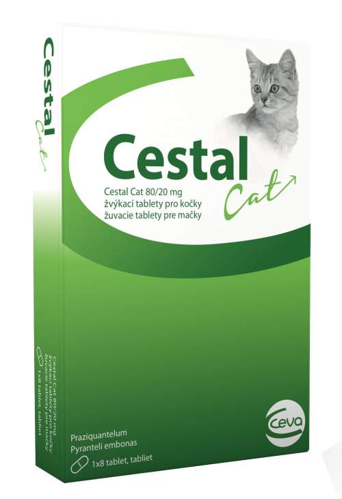 Cestal Cat 80/20 mg žvýkací tablety pro kočky 8ks