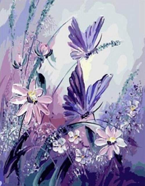Gaira® Malování podle čísel Fialoví motýli M1106