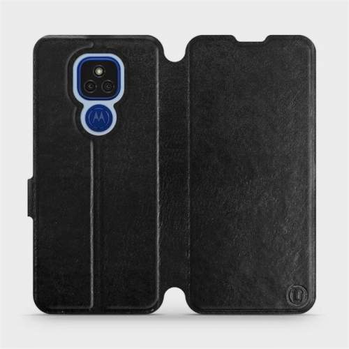 Flipové pouzdro Mobiwear na mobil Motorola Moto E7 Plus v provedení C_BLS Black&Gray s šedým vnitřkem