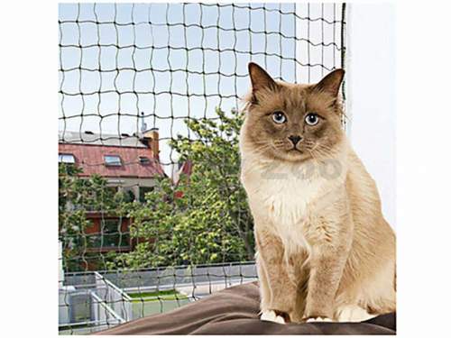 Trixie Ochranná síť pro kočky, tkaný drát, olivová 6x3m
