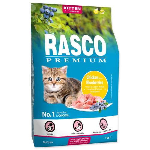 Rasco Premium Cat Kitten, chicken, blueberries 2kg