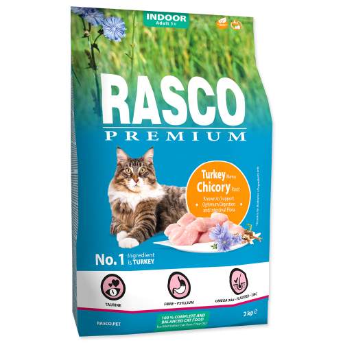 RASCO Premium Cat Kibbles Indoor, Turkey, Chicori Root - 2 kg