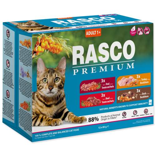 Rasco Premium Cat Adult  kapsičky Multipack 12x85g