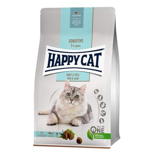 KOČKY   Krmiva   Granule   Dospělé kočky Happy Cat Sensitive Haut & Fell / Kůže & srst 1,3