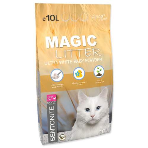 Magic Cat Kočkolit MAGIC LITTER Bentonite Ultra White Baby Powder 10 l