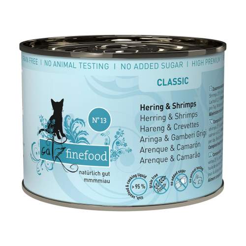 Catz finefood Konzerva CF No.13 - se sleděm a krevetami 200g