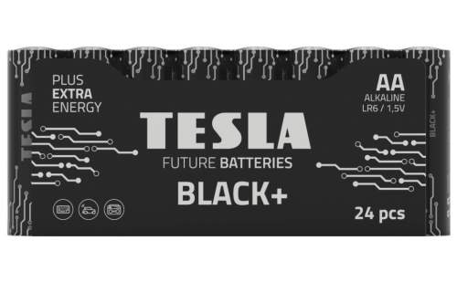 Tesla AA BLACK+ alkalická, 24 ks fólie