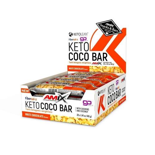 Amix KetoLean Keto goBHB Coco Bar White Chocolate 20x40g