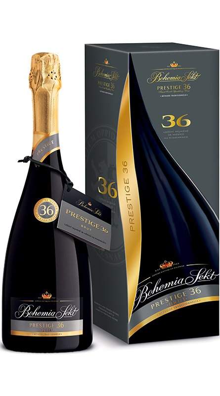 BOHEMIA SEKT Prestige 36 ročníkové jakostní šumivé víno bílé 2013 0,75l 12,5% GB
