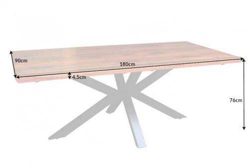 Moebel Living Masivní sheeshamový jídelní stůl Oscar II 200x100 cm