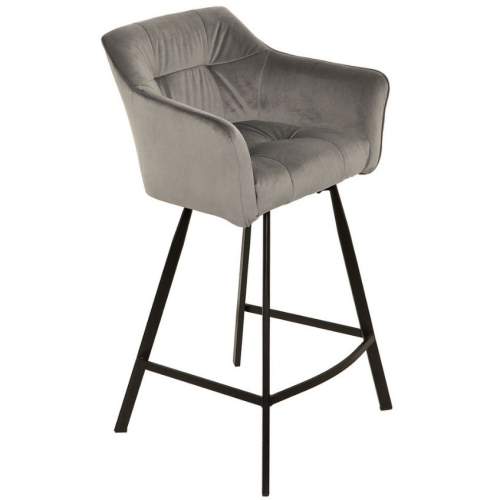 Noble Home Barová židle Lavio šedý samet