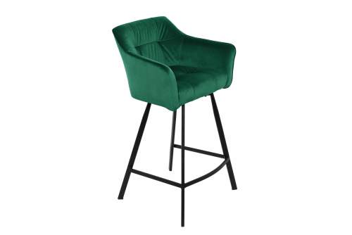 Moebel Living Zelená sametová barová židle Trudy 76 cm