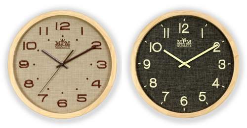 MPM nástěnné dřevěné kulaté hodiny