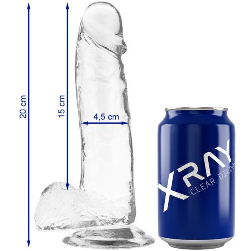 Xray Clear Cock With Balls 20cm