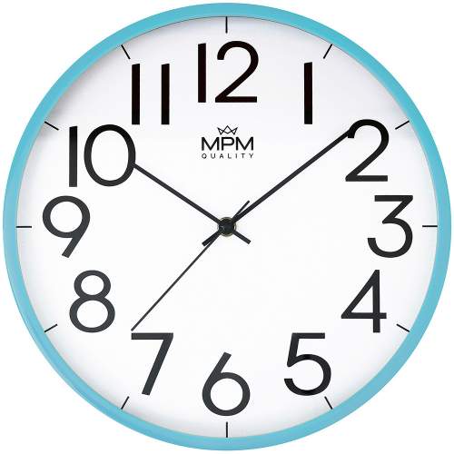 MPM Nástěnné dětské modré hodiny MPM  E01.4188.30