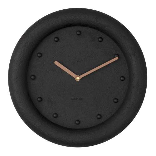 Time for home Černé kulaté nástěnné hodiny Eirene 30 cm
