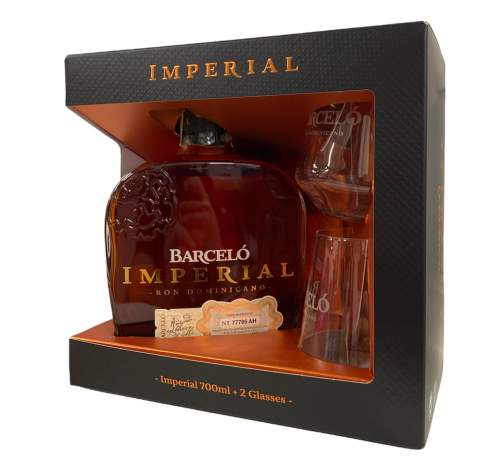 Ron Barceló Imperial + 2 skleničky, Gift Box, 0,7l