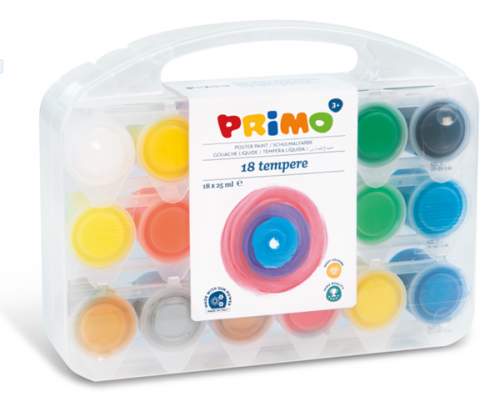 PRIMO Temperové barvy v kufříku 18 x 25 ml