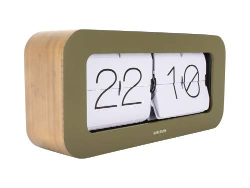KARLSSON Nástěnné/stolní hodiny Matiz Bamboo  zelená