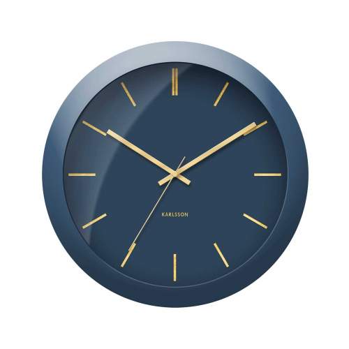 KARLSSON Nástěnné hodiny Globe  modré