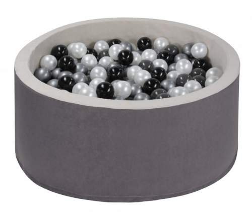 NELLYS Bazén velký pro děti 90x40cm + 200 balónků - šedý