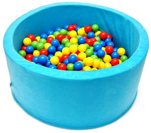 Bazén pro děti 90x40cm kruhový tvar + 200 balónků. - tyrkys, D19