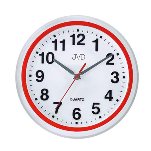 JVD Netikající červené nástěnné hodiny JVD quartz HA41.4