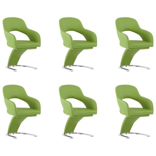 Jídelní židle 6 ks zelené umělá kůže