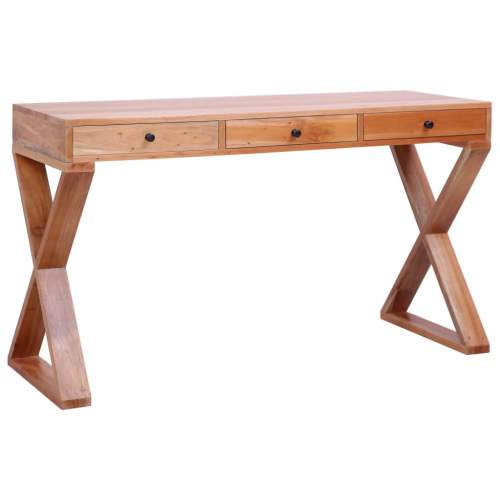 Počítačový stůl přírodní 132x47x77 cm masivní mahagonové dřevo