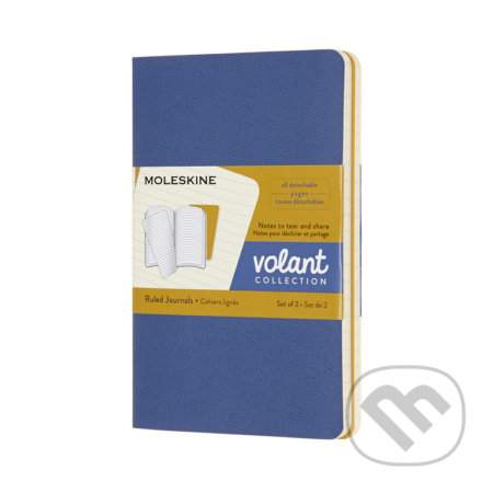 Moleskine - zápisníky Volant 2 ks - linkované, modrý a žlutý S