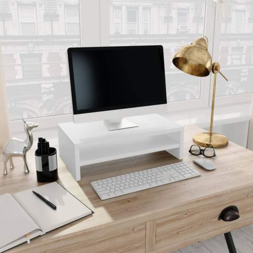 Shumee Stojan na monitor bílý 42 × 24 × 13 cm dřevotříska