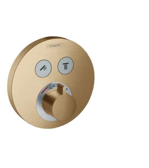 Hansgrohe Shower Select - Termostatická baterie pod omítku pro 2 spotřebiče, kartáčovaný bronz