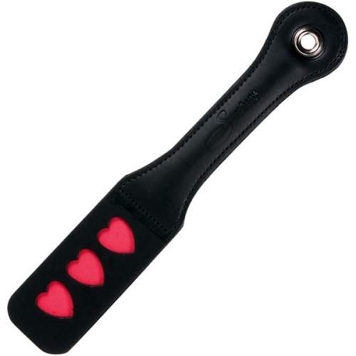 SPORTSHEETS - LEATHER IMPRESSION PADDLE HEARTS