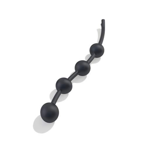 Mystim Booty Garland S, černé silikonové anální kuličky pro elektrosex 30 x 3 cm