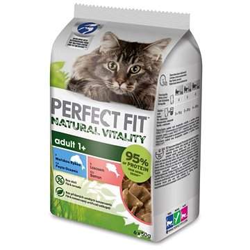 Perfect fit Natural Vitality kapsičky s krůtím s kuřecím pro dospělé kočky 12× (6×50 g)