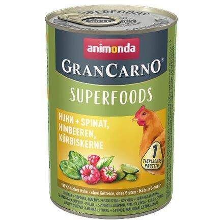 Animonda GranCarno Superfoods kuře, špenát, maliny, dýňová semínka 400 g