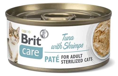 Brit Care Cat Sterilized Tuna Paté with Shrimps 24x70 g