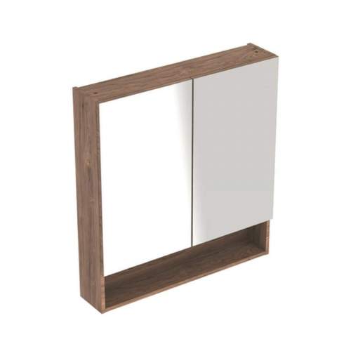 Geberit Selnova Square - Zrcadlová skříňka 850x788x175 mm, 2 dvířka, ořech hickory, 501.270.00.1