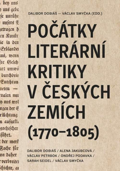 Počátky literární kritiky v českých zemích: (1770–1805)