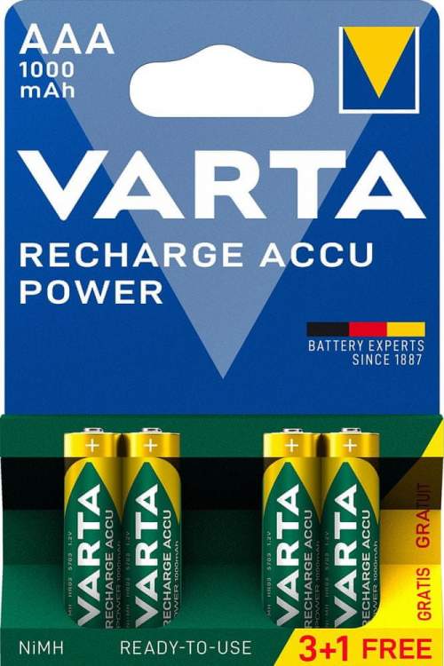Varta Power 3+1 AAA 1000 mAh R2U