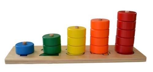 Montessori tyčky s barevnými kruhy na počítání