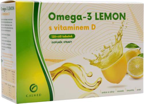 Galmed Omega 3 Lemon s Vitaminem D 180 tobolek