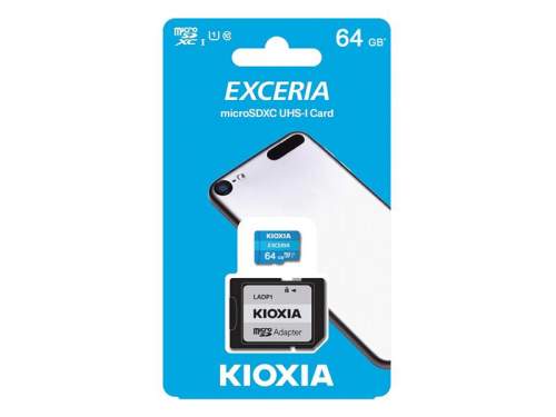KIOXIA EXCERIA microSDXC 64GB + adaptér; LMEX1L064GG2