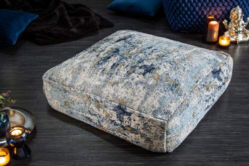 Noble Home Modro-béžový bavlněný sedací polštář Picaro, 70 cm