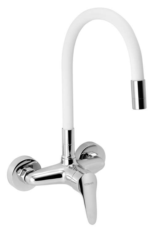 Novaservis Dřezová baterie s elastickým ramenem 150mm, bílá-chrom 94480.0B
